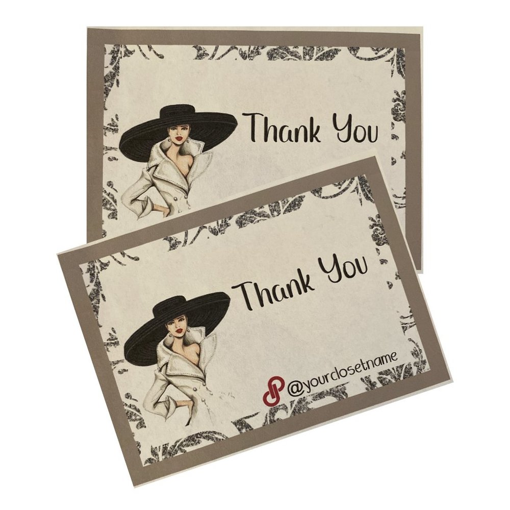 Thank you cards with a feminine touch 100ct